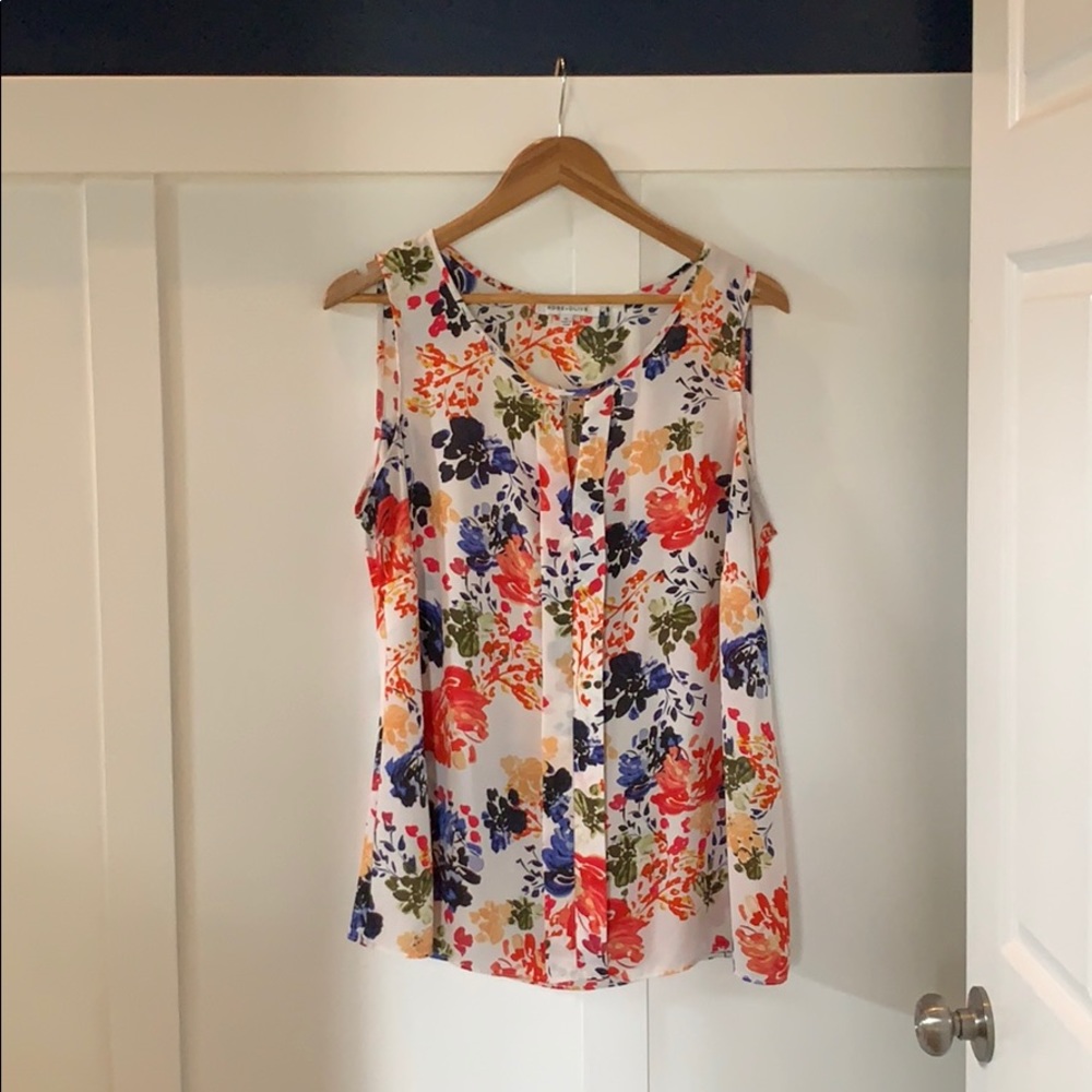 Rose + Olive Flower Tank Top